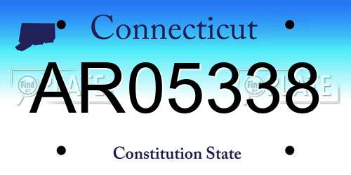 AR05338 Connecticut License Plate