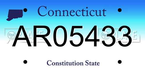 AR05433 Connecticut License Plate