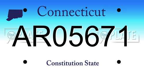 AR05671 Connecticut License Plate