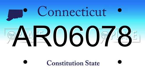 AR06078 Connecticut License Plate