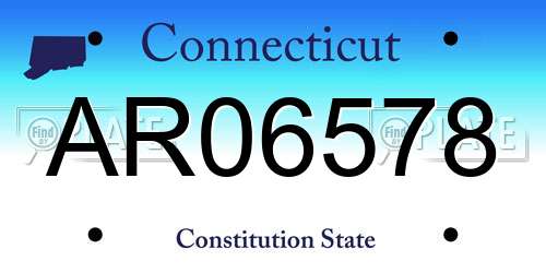 AR06578 Connecticut License Plate