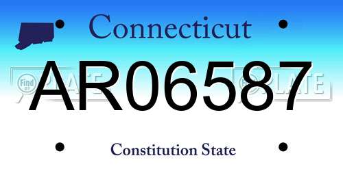 AR06587 Connecticut License Plate