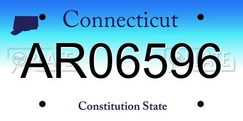 AR06596 Connecticut License Plate