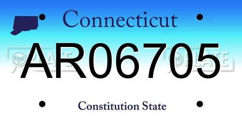 AR06705 Connecticut License Plate