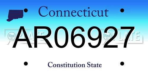 AR06927 Connecticut License Plate
