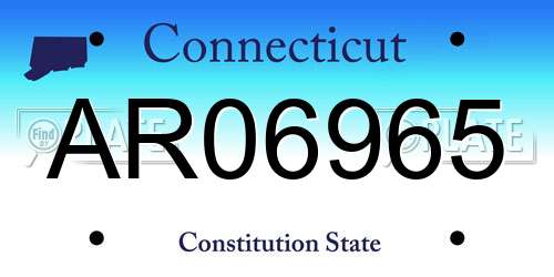 AR06965 Connecticut License Plate