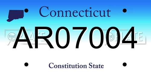 AR07004 Connecticut License Plate