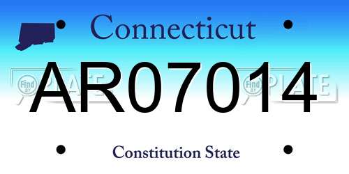 AR07014 Connecticut License Plate