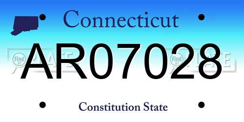 AR07028 Connecticut License Plate