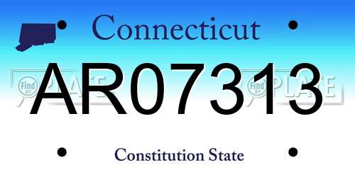 AR07313 Connecticut License Plate