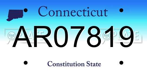 AR07819 Connecticut License Plate