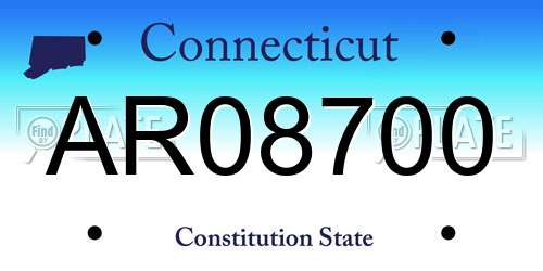 AR08700 Connecticut License Plate