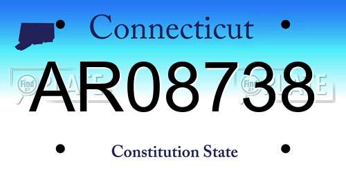 AR08738 Connecticut License Plate