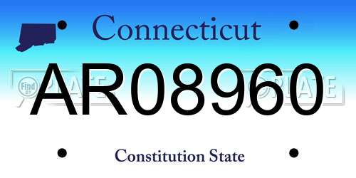 AR08960 Connecticut License Plate