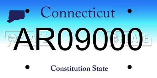 AR09000 Connecticut License Plate