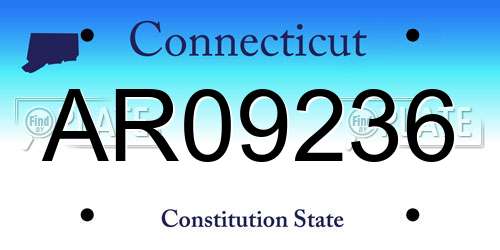 AR09236 Connecticut License Plate