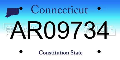 AR09734 Connecticut License Plate