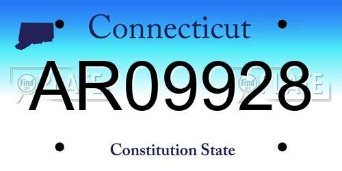 AR09928 Connecticut License Plate
