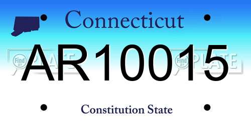 AR10015 Connecticut License Plate