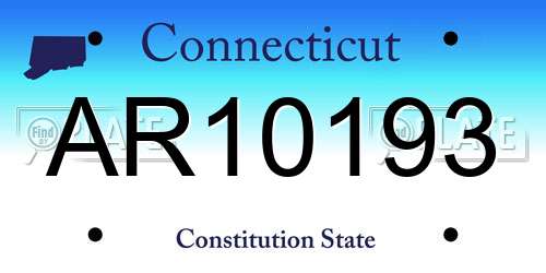 AR10193 Connecticut License Plate