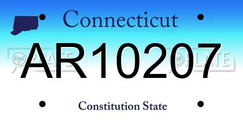 AR10207 Connecticut License Plate
