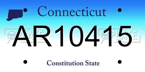 AR10415 Connecticut License Plate