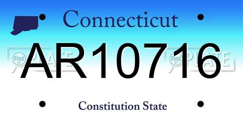 AR10716 Connecticut License Plate