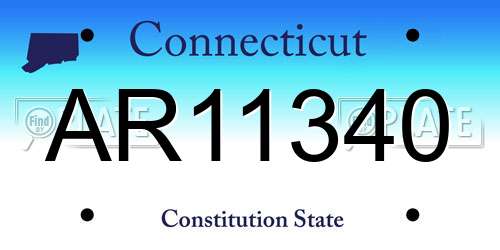 AR11340 Connecticut License Plate