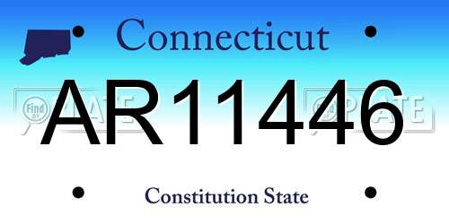 AR11446 Connecticut License Plate