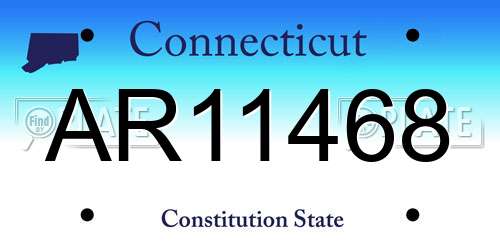 AR11468 Connecticut License Plate