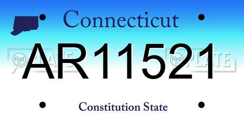 AR11521 Connecticut License Plate