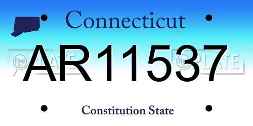 AR11537 Connecticut License Plate