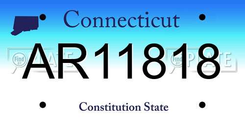 AR11818 Connecticut License Plate