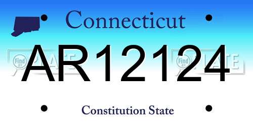 AR12124 Connecticut License Plate