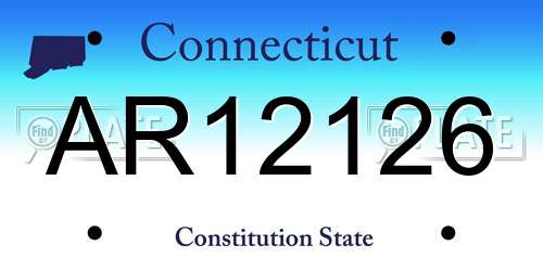 AR12126 Connecticut License Plate