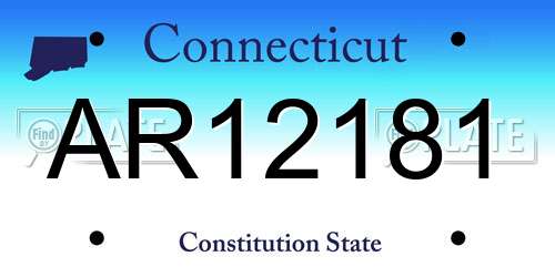 AR12181 Connecticut License Plate