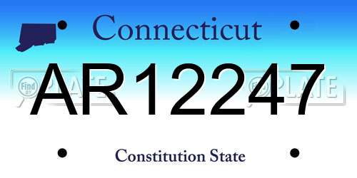 AR12247 Connecticut License Plate