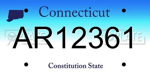 AR12361 Connecticut License Plate