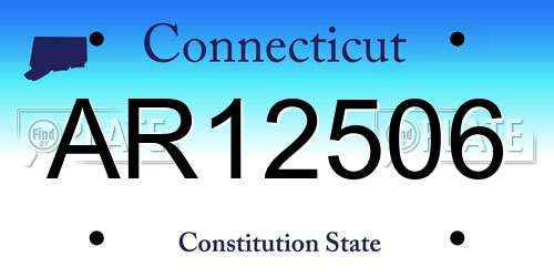 AR12506 Connecticut License Plate