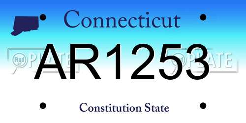 AR1253 Connecticut License Plate