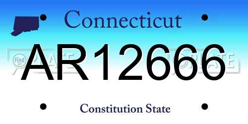 AR12666 Connecticut License Plate
