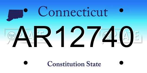 AR12740 Connecticut License Plate