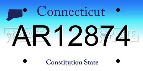 AR12874 Connecticut License Plate