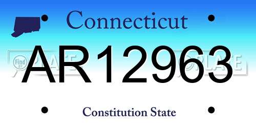 AR12963 Connecticut License Plate