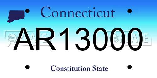 AR13000 Connecticut License Plate