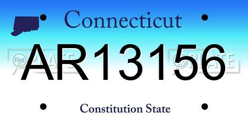 AR13156 Connecticut License Plate