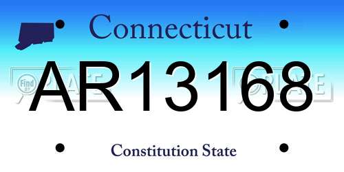 AR13168 Connecticut License Plate
