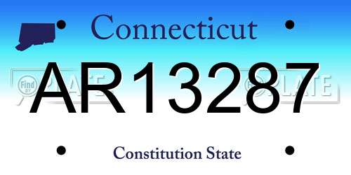 AR13287 Connecticut License Plate