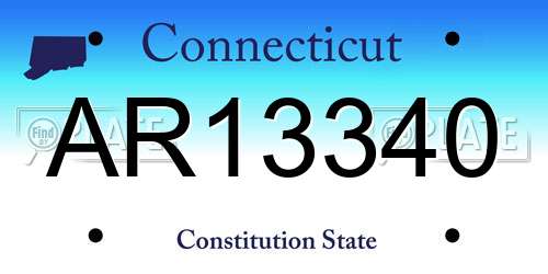 AR13340 Connecticut License Plate