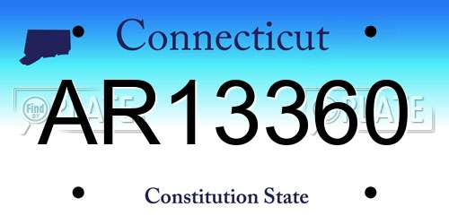 AR13360 Connecticut License Plate